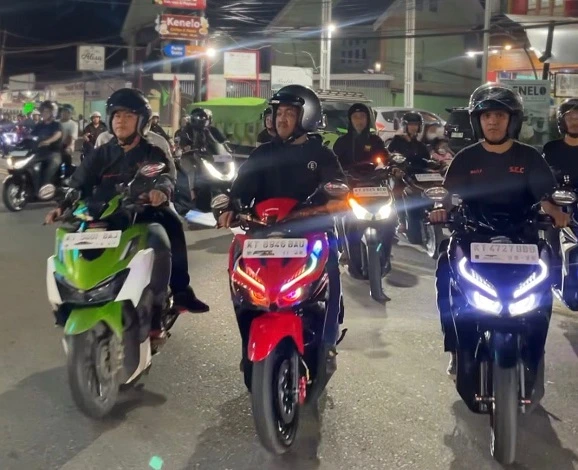 Rolling City Malam Hari, Komunitas Honda Samarinda Makin Solid