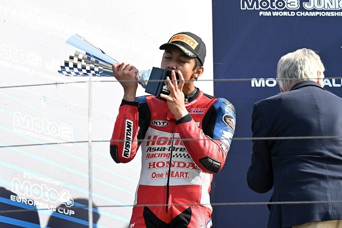 Kiandra Ramadhipa Raih Podium Kedua di Misano, Tutup Moto3 Junior 2026 di 5 Besar